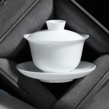 Ice Jade Porcelain Lidded Bowl