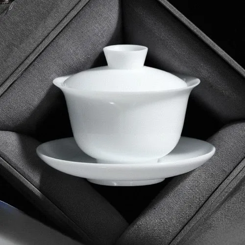 Ice Jade Porcelain Lidded Bowl